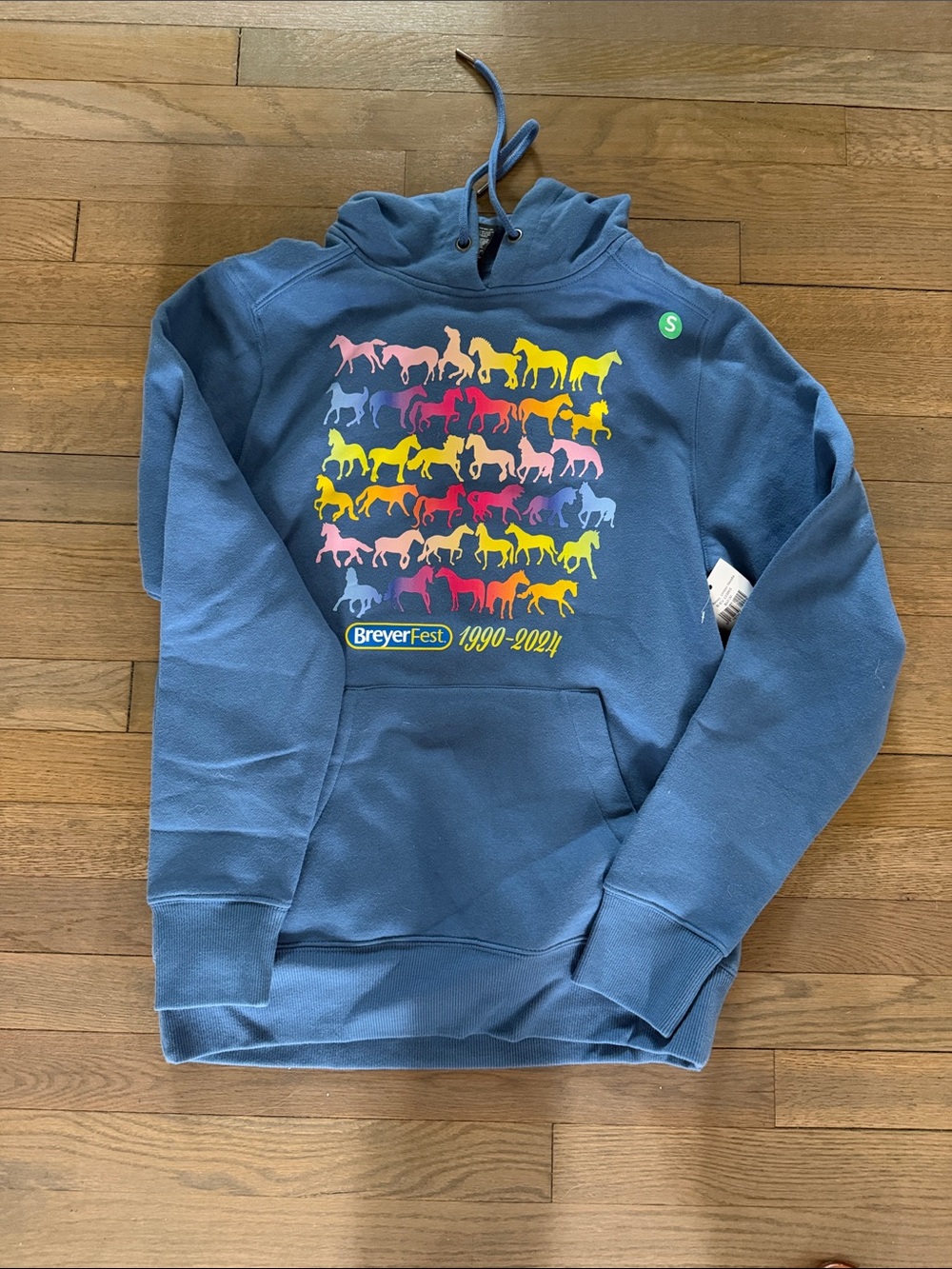 Breyer Navy Hoodie with Multicolor Horse Row Print from Breyer Fest
